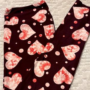 LuLaRoe Leggings TC Tall & Curvy Valentine Heart Print sz 12-18 NEW